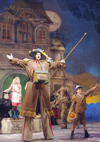 Brundibar (Euan Morton) and his monkey lay claim to their turf.