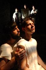 David Covington as Azriel and Karl Miller as Ziesl in <I>Passing The Love OF Women</I at Theater J.  Photo by Stan Barouh